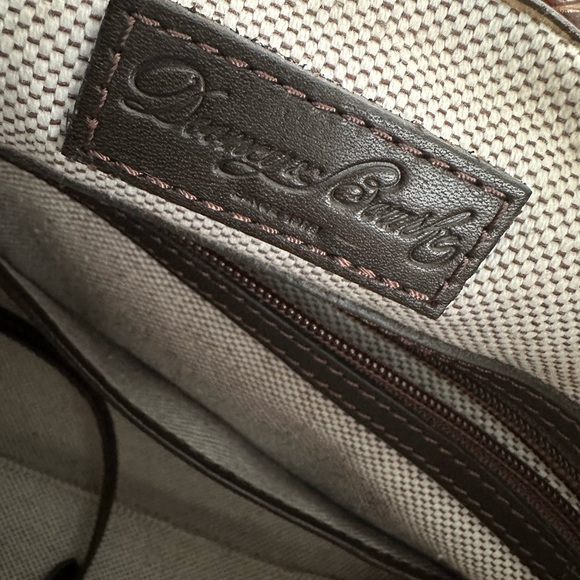 SOLD DOONEY & BOURKE Croc Embossed Leather Logo Lock Hobo  Shoulder Bag Brown - Picture 10 of 11